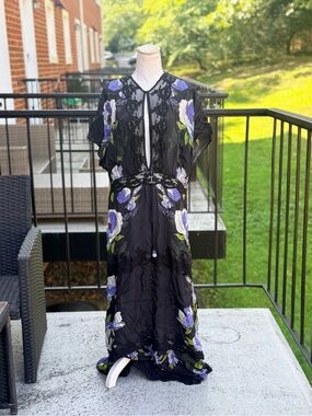 FARM Rio | Dresses | New Farm Rio New Shortsleeve Crewneck Tiered Aline Maxi Dress Size S